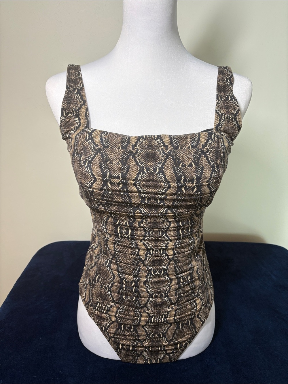 Calvin Klein Brown Snake Print One-Piece Swimsuit